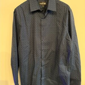 Express Men's Navy Geometric Dress Shirt
